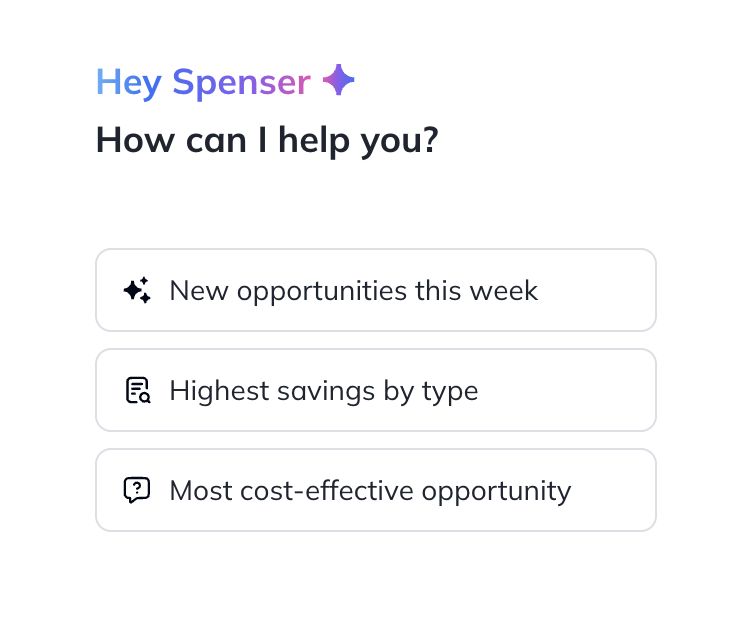 Pointer welcome screen showing personalized greeting and suggested prompts